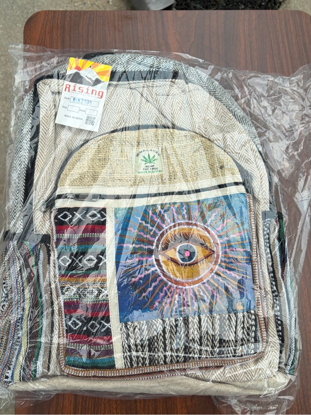 Rising International Himalayan Hemp Eye Backpack Boho Nepal NWT